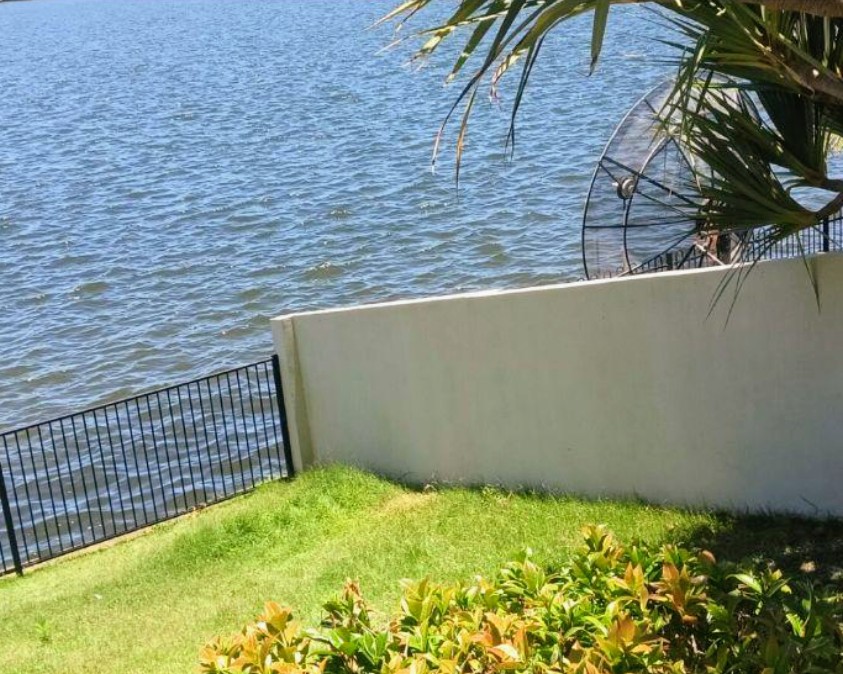 Waterfront patio after cleaning