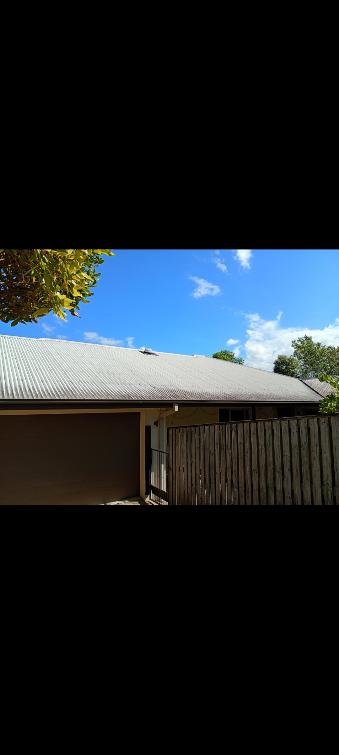 Sparkling white roof after cleaning
